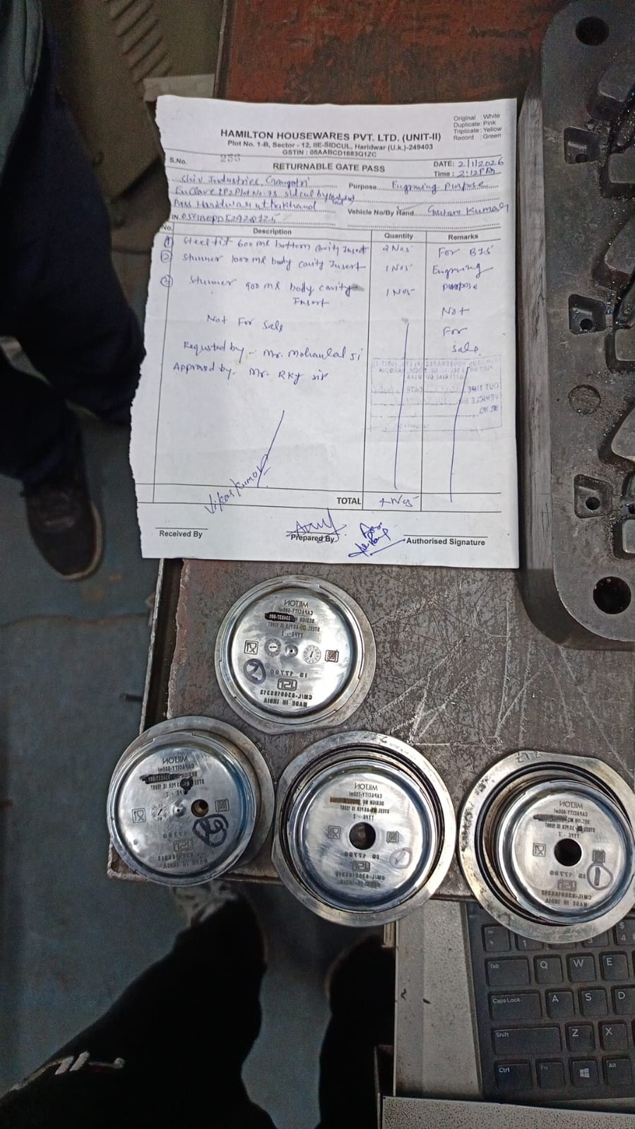 Laser Engraving Work Done - Sanjay Tools